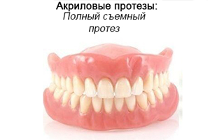 Полный акриловый протез на зубы - фото